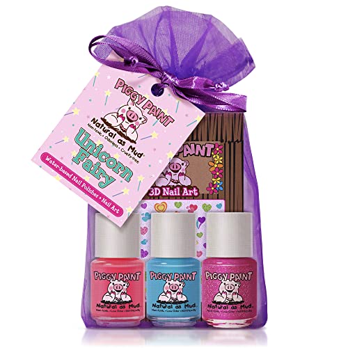 Piggy Paint Nail Polish - Non-Toxic Polish for Little Girls, Toddlers, & Kids, Water Based Formula, Safe, Cruelty Free, Vegan, & Natural, Durable Finish - Shimmer Green